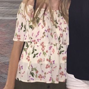 off the shoulder flowery top